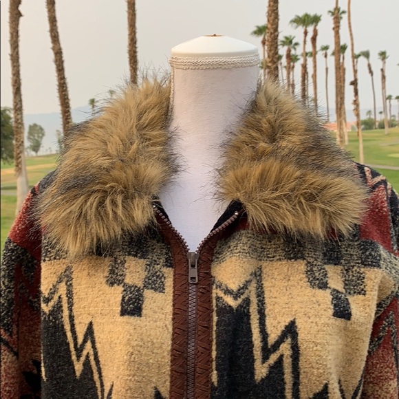 Tasha Polizzi Aztec Southwestern Blanket Jacket M - Picture 4 of 11